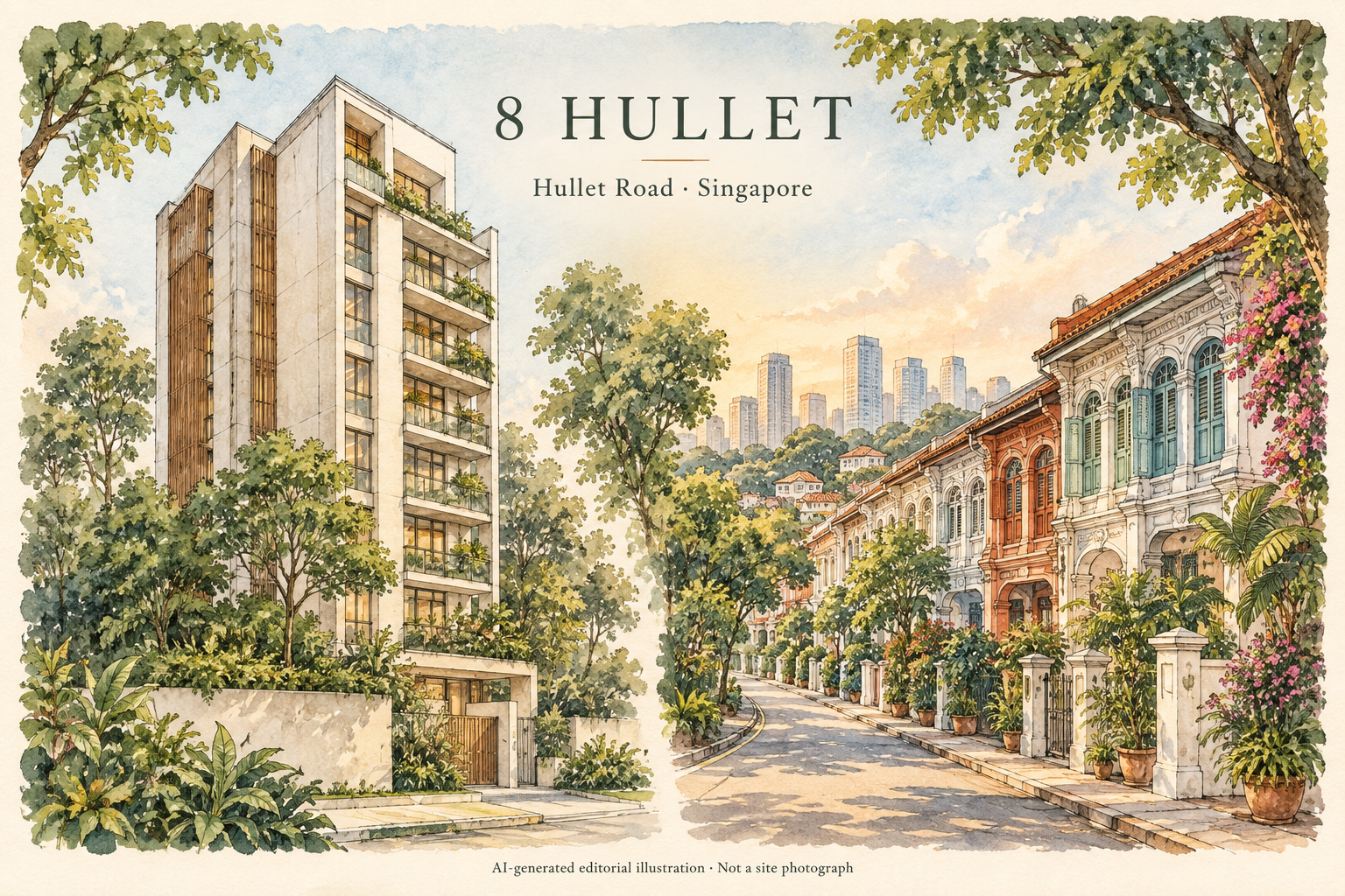 Conceptual illustration inspired by 8 Hullet; not a site photograph