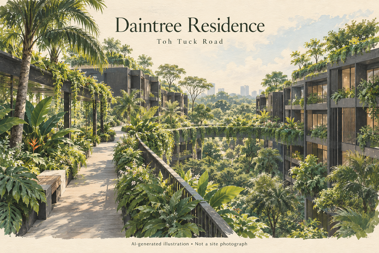 Conceptual illustration inspired by Daintree Residence; not a site photograph