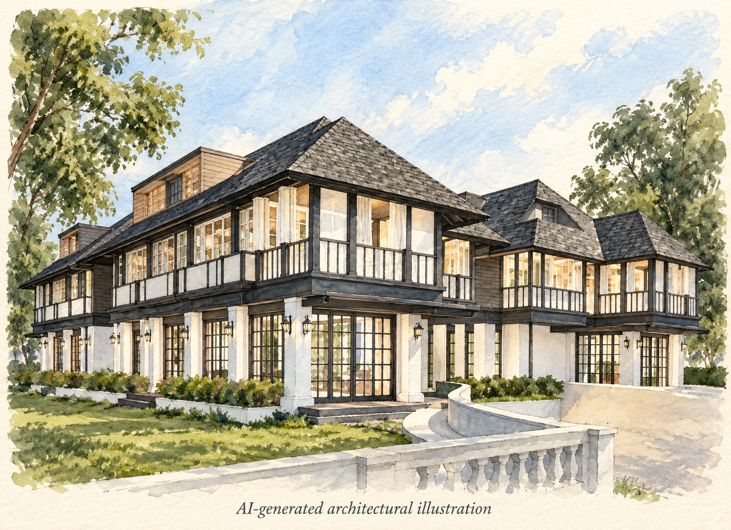 AI-generated interpretation of Mountbatten Lights historical project render.